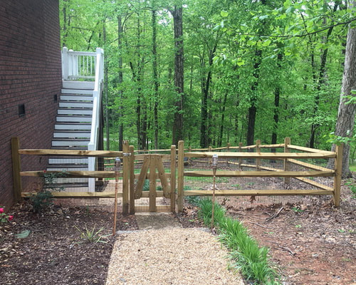 Picture split rail fence installation company Mooresville nc lake norman